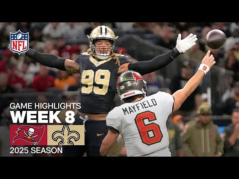 Tampa Bay Buccaneers vs. New Orleans Saints Game Highlights | NFL 2025 Season Week 8