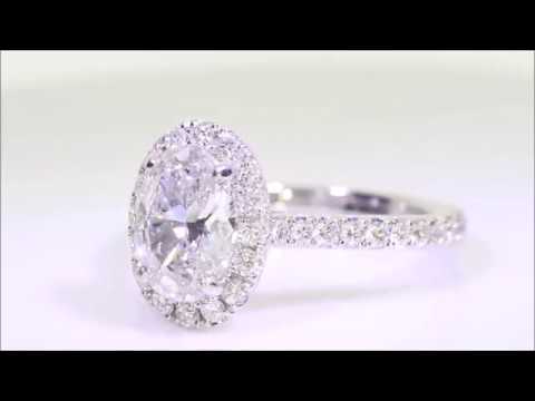 2.17 ctw Diamond Engagement Ring with Halo  - Oval Cut F SI3 | BigDiamondsUSA