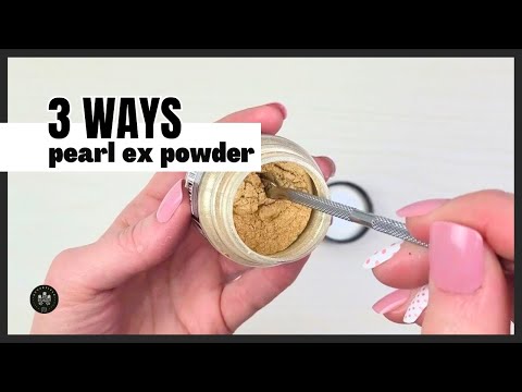 Part of a video titled 3 easy ways to use gold pigment powder: Jacquard Pearl Ex Gold