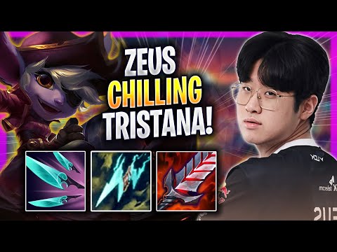 ZEUS CHILLING WITH TRISTANA! - T1 Zeus Plays Tristana TOP vs Rumble! | Season 2023