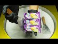 ASMR Ice Cream Swiss Rolls Blueberry Flavor Ice Cream Rolls