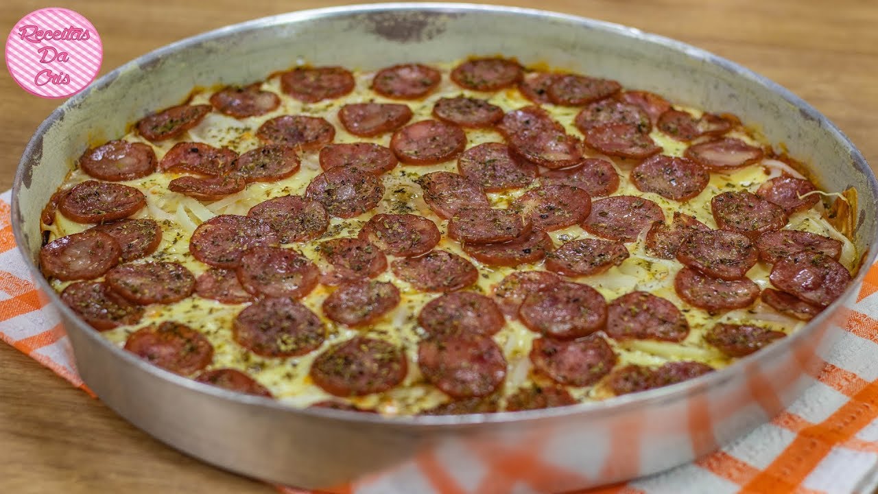 PIZZA DE CALABRESA DE LIQUIDIFICADOR | RECEITAS DA CRIS