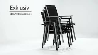 KETTLER BasicPlus Pro Stapelsessel, anthrazit, Aluminium/Textilene, 70 x 65 x 99 cm, stapelbar