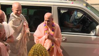 Arrival (part 1) of HH Radhanath Swami in ISKCON Riga, Latvia 2015.08.02.