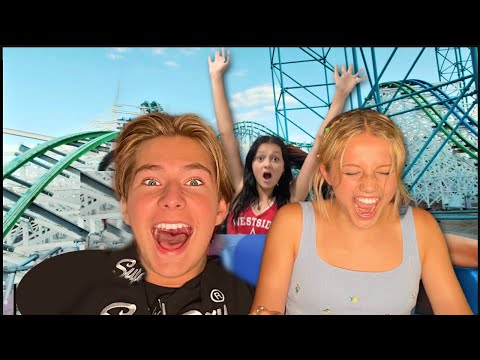 Last to Leave Roller Coaster Wins $20,000🎢😬  Challenge | Sawyer Sharbino ft Sophie Fergi & Indi Star