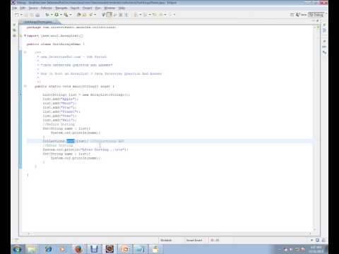 How to Sort an ArrayList    Collections Sort API