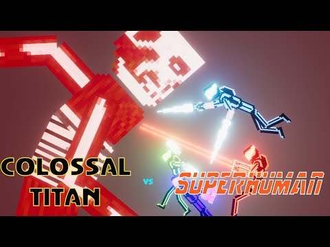 Attack on Titan: Colossal Titan Fights Superhumans - People Playground 1.20