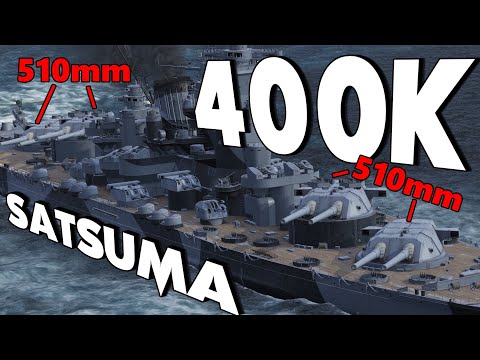World of Warships:  400k damage satsuma 3000 based exp
