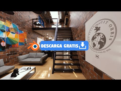 Modern loft - 8*4 meters - ↓ Download the Blender file for free ↓