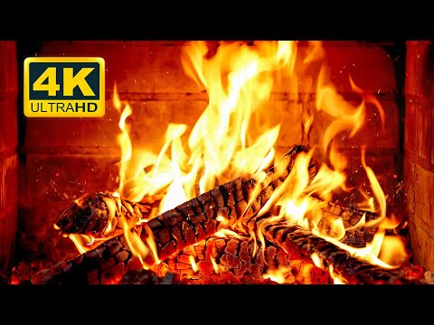 🔥 FIREPLACE Ultra HD 4K. Fireplace with Crackling Fire Sounds. Fireplace Burning. Fire Background