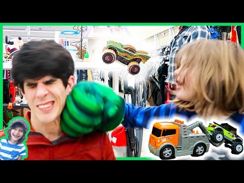 Lego Monster Trucks, Tow Trucks and Punching Axel's Daddy at Thrift Store