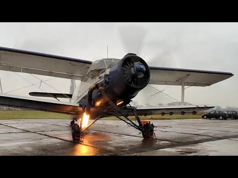 Big Old ANTONOV AN 2 AIRCRAFT ENGINES Cold Straing Up and Sound 3