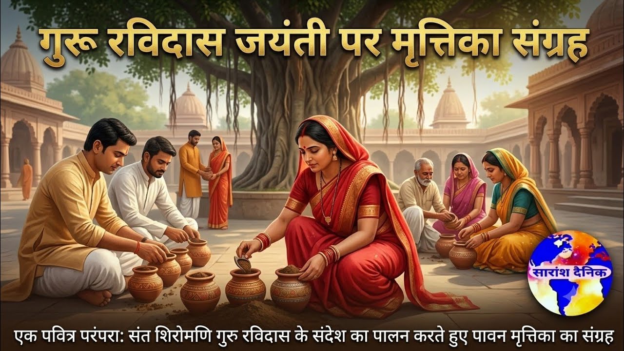 संत रविदास जयंती पर मृत्तिका संग्रह