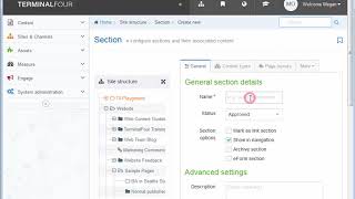 How to create a new section