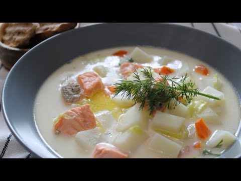 SALMON SOUP Super easy, tasty, creamy soup from Lapland Finland