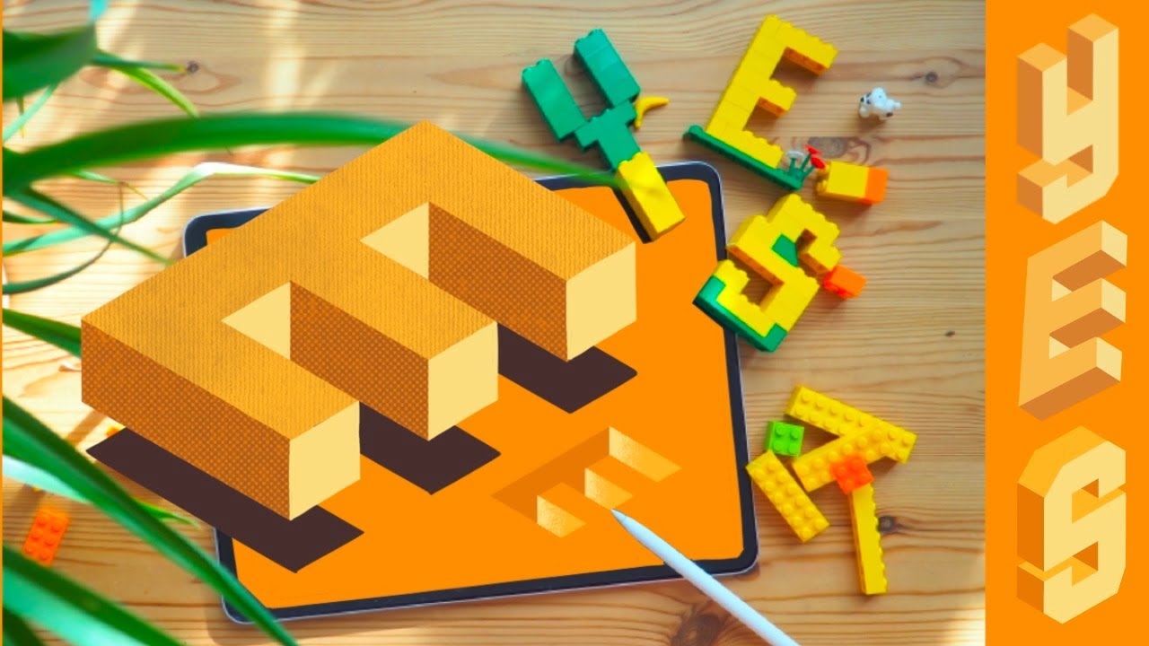 How to create 3D Letters in Procreate. (From Isometric effects to hole text illusion)