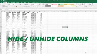 How to Hide / Unhide Column In Excel