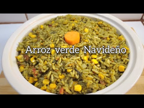 ✨️Arroz Navideño, verde  delicioso y fácil de hacer 🎄❤️