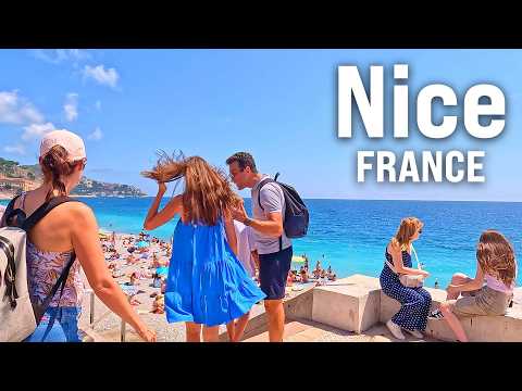 NICE, France Walking Tour & BEACH WALK [4K Ultra HD/60fps]