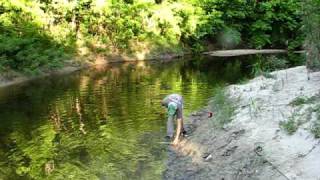 preview picture of video 'Texas Fly Fishing: Creek fishing for Hybrids May 2009'