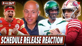 2024 NFL schedule release REACTION: Jets, 49ers, Chiefs, Packers & More | 3 & Out