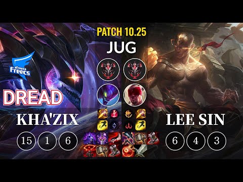 AF Dread Kha'Zix vs Lee Sin Jungle - KR Patch 10.25