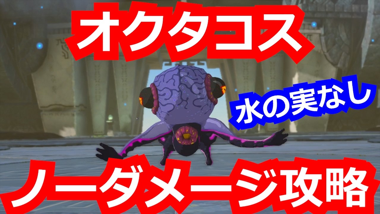 [ゼルダの伝説]水の神殿のオクタコスをノーダメージ攻略(水の実は使いません)。/ティアキン
