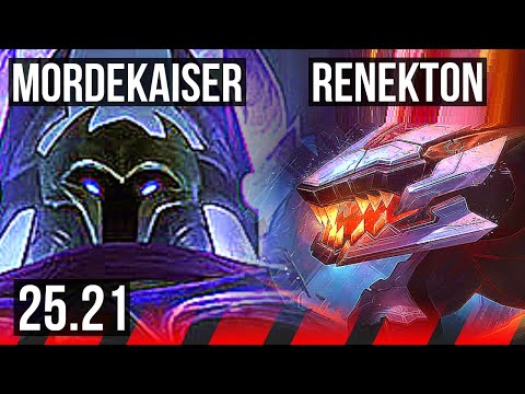 MORDEKAISER vs RENEKTON (TOP) | 7 solo kills, Godlike | KR Master | 25.21