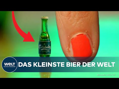 CARLSBERG: Kritik an Alkoholkonsum? Das kleinste Bier der Welt! Rekord mit zwölf Millimeter Flasche