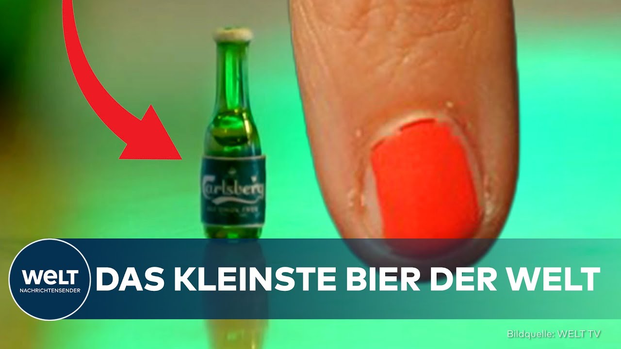 CARLSBERG: Kritik an Alkoholkonsum? Das kleinste Bier der Welt! Rekord mit zwölf Millimeter Flasche