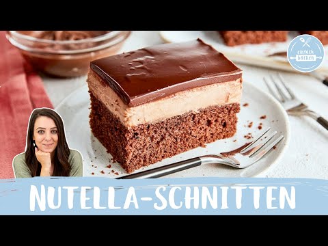Nutella-Schnitten | Nutella-Kuchen vom Blech | Sooo saftig und ganz einfach!! 😍 | Einfach Backen