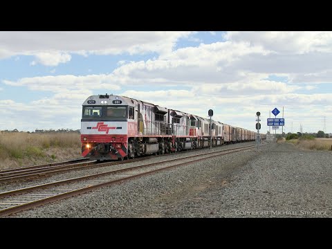 5PM9 SCT Freight Train With Four Diesel Locomotives (14/3/2021) - PoathTV Australian Railways