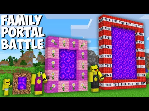 My family BUILD NEW PORTALS in Minecraft ! WHICH SECRET PORTAL IS BETTER ?