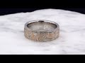 video - Champagne Mokume Gane Wedding Band with a Light Etch