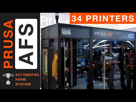 Look into a 34x Printers Fully Automated Farm - Prusa AFS LIVE at Formnext '23: the 3D Printing Farm