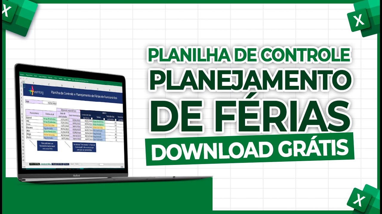 Planilha de Controle e Planejamento de Férias de Funcionários [Download Gratuito]
