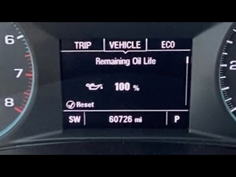 How to reset remaining oil life in 2018-2023 Chevrolet Malibu