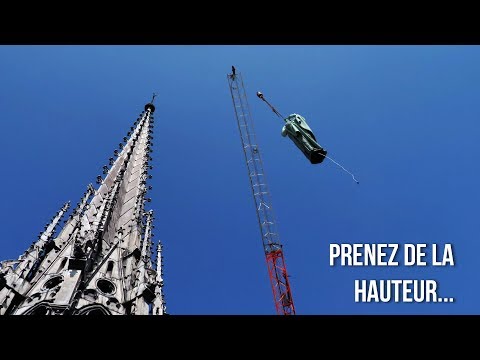 Restauration de Notre-Dame : dépose des 16 statues d’apôtres et d’évangélistes.