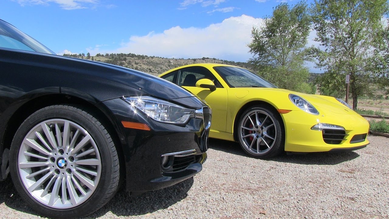 2012 BMW 335i vs Porsche 911 Carrera S 0-60 MPH Mile High Mashup Test