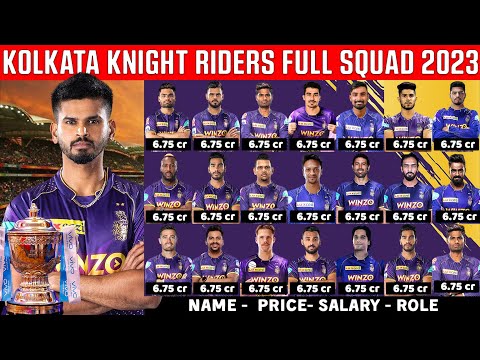 Kolkata Knight Riders Full Squad 2023 | KKR Team After Auction | Shreyas Iyer, Andre Rusell