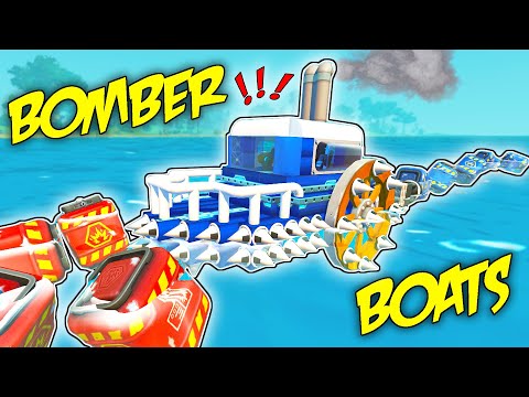 EPIC Bomber Boat Battle Demolition Derby in CUSTOM Water Arena! (Scrap Mechanic Multiplayer Monday)