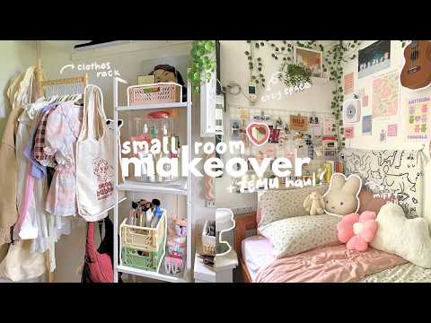 small room makeover + huge TEMU haul 🍄‧₊˚ pinterest inspired, cozy space, kpop room deco 🪴