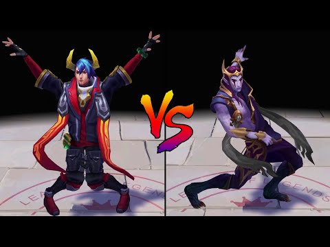 Lunar Beast Aphelios vs Nightbringer Aphelios Skin Comparison Spotlight (League of Legends)
