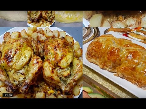 2 recettes poulet rôti au four et boeuf rôti en croûte facile وصفتين بالعربية و الفرنسية