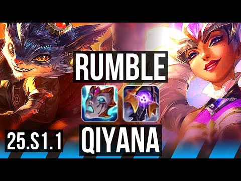 RUMBLE vs QIYANA (MID) | Dominating | NA Grandmaster | 25.S1.1