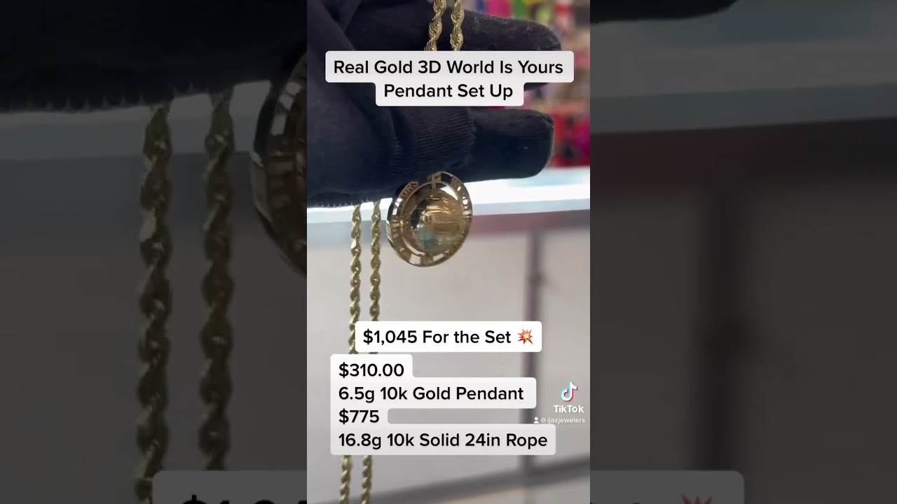 Real Gold 3D World Pendant Setup by Ijaz Jewelers