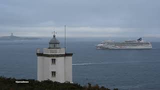 Cruise Ship NORWEGIAN STAR arrives in A Coruña [4K]