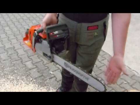Husqvarna chainsaw 550XP explained in detail and in use