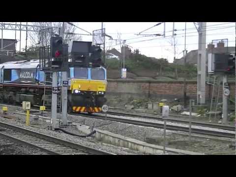 (HD) *New Livery* Malcolm Rail 66434 speeds through Nuneaton | 4S44 | 16/02/12