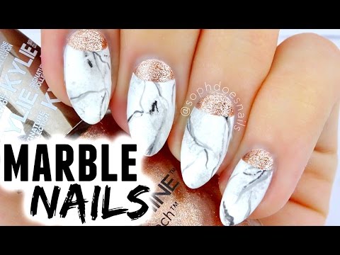 MARBLE & ROSE GOLD NAIL TUTORIAL | sophdoesnails